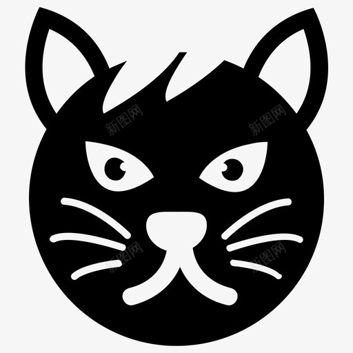 愤怒的猫卡通动物卡通猫图标svg_新图网 https://ixintu.com 卡通动物 卡通猫 可爱卡通 可爱猫脸雕文图标 愤怒的猫 猫脸 猫表情