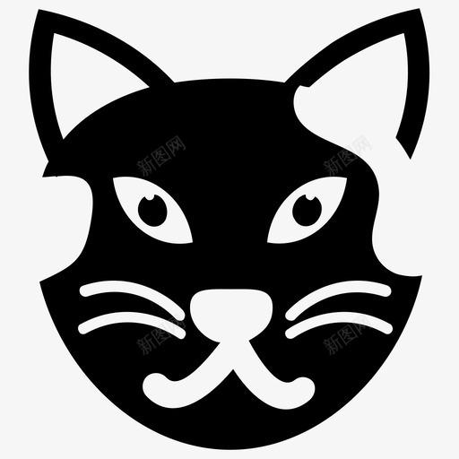 猫脸卡通动物卡通猫图标svg_新图网 https://ixintu.com 卡通动物 卡通猫 可爱卡通 可爱猫脸字形图标 猫脸 猫表情
