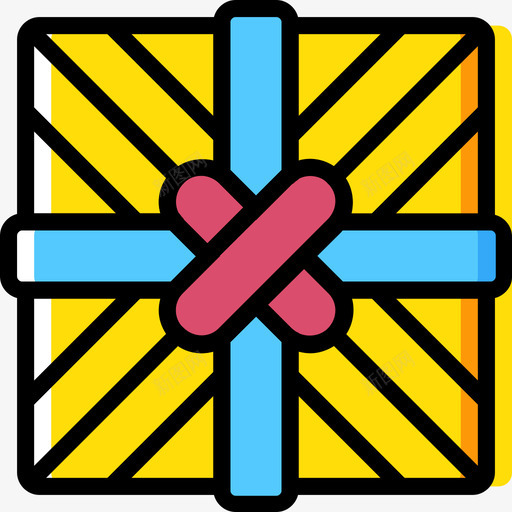 礼物冬天黄色图标svg_新图网 https://ixintu.com 冬天 礼物 黄色