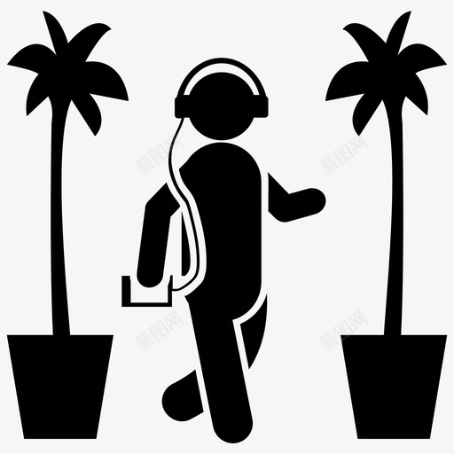公园慢跑快走锻炼图标svg_新图网 https://ixintu.com 公园慢跑 城市城市字形图标 快走 晨练 男孩跑步 锻炼 随身听