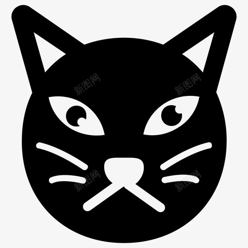 卡通猫卡通动物猫表情图标svg_新图网 https://ixintu.com 卡通动物 卡通猫 可爱卡通 可爱猫脸字形图标 猫脸 猫表情