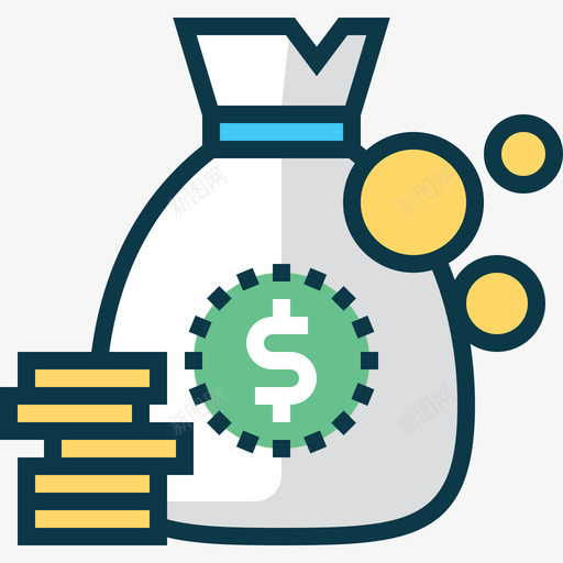 金钱商业28线性颜色图标svg_新图网 https://ixintu.com 商业28 线性颜色 金钱