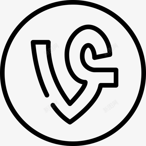 Vine社交媒体24线性图标svg_新图网 https://ixintu.com Vine 社交媒体24 线性