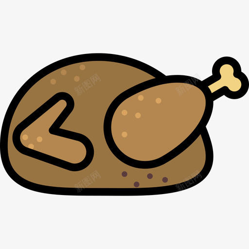 鸡肉食品和饮料16原色图标svg_新图网 https://ixintu.com 原色 食品和饮料16 鸡肉