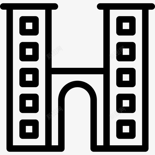 酒店地点5直线图标svg_新图网 https://ixintu.com 地点5 直线 酒店