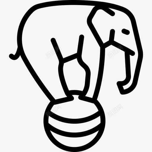大象马戏团5直系图标svg_新图网 https://ixintu.com 大象 直系 马戏团5