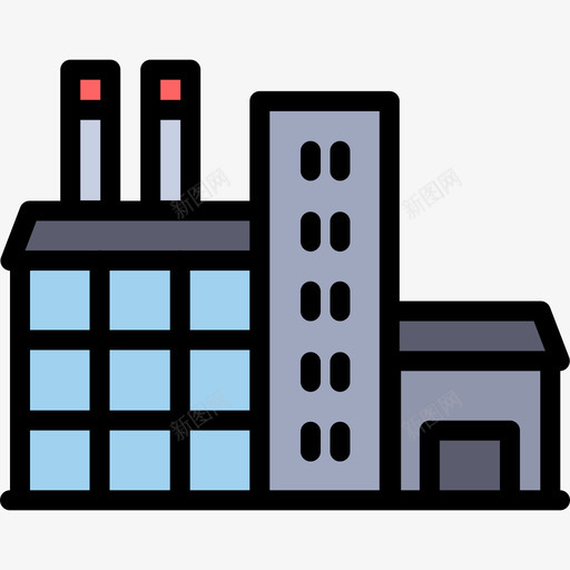 工厂4号楼线颜色图标svg_新图网 https://ixintu.com 4号楼 工厂 线颜色