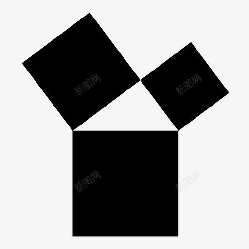 勾股定理几何学数学图标svg_新图网 https://ixintu.com 三角形 几何学 勾股定理 数学 正方形 立体