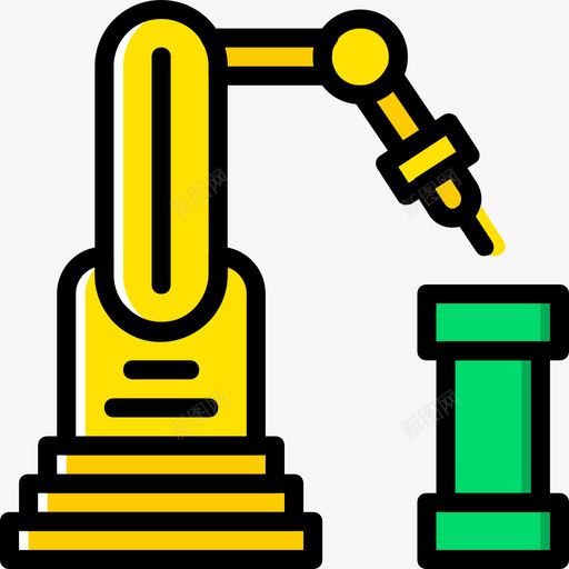 工业机器人工业8黄色图标svg_新图网 https://ixintu.com 工业8 工业机器人 黄色