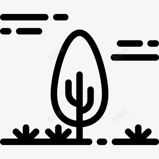 树木景观14线形图标svg_新图网 https://ixintu.com 景观14 树木 线形