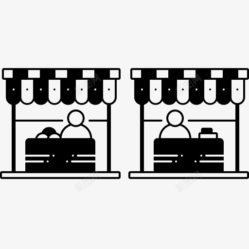 市场集市商店图标svg_新图网 https://ixintu.com 商店 市场 摊位 集市