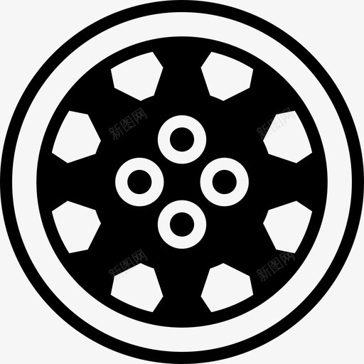 合金车轮汽车零件4填充图标svg_新图网 https://ixintu.com 合金车轮 填充 汽车零件4