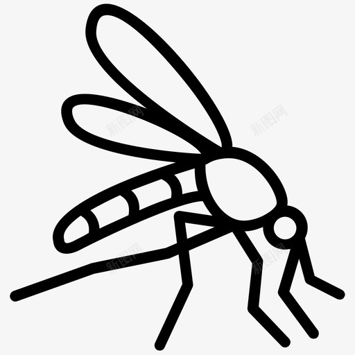 蚊子登革热昆虫图标svg_新图网 https://ixintu.com 害虫 昆虫 昆虫线图标 瘙痒 登革热 蚊子