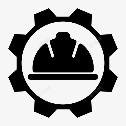 工程师施工齿轮图标svg_新图网 https://ixintu.com 安全 工程师 技术员 施工 齿轮
