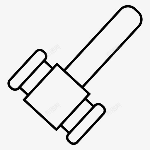 法庭木槌锤子图标svg_新图网 https://ixintu.com 司法 木槌 法官 法庭 财政 锤子