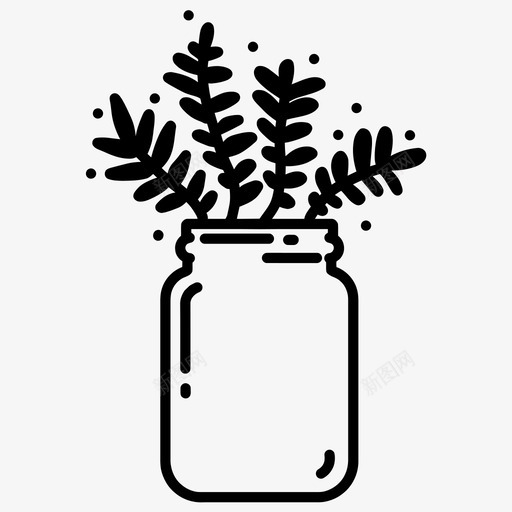 在罐子里种植涂鸦树叶图标svg_新图网 https://ixintu.com 在罐子里种植 手工绘制的植物 树叶 植物 涂鸦 花瓶