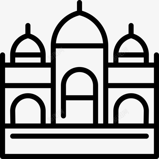 泰姬陵霍利线性图标svg_新图网 https://ixintu.com 泰姬陵 线性 霍利