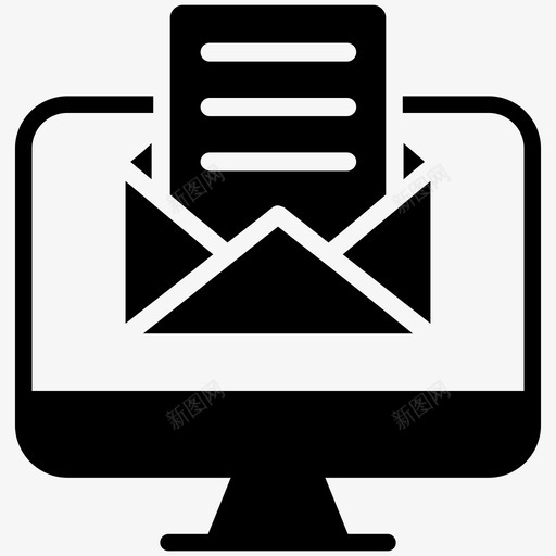 电子邮件计算机在线通信图标svg_新图网 https://ixintu.com 在线消息 在线通信 电子邮件 社交媒体字形图标 网络邮件 计算机