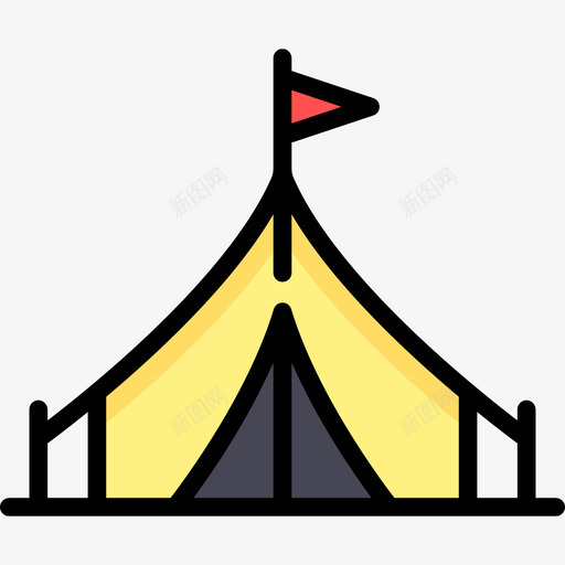 帐篷嬉皮士2线性颜色图标svg_新图网 https://ixintu.com 嬉皮士2 帐篷 线性颜色