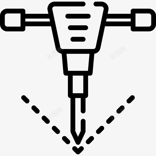手提钻结构14线性图标svg_新图网 https://ixintu.com 手提钻 线性 结构14