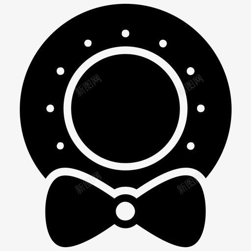 花环猫项圈狗项圈图标svg_新图网 https://ixintu.com 朱丽娜套装 狗项圈 猫项圈 节日朱丽娜元素雕文图标 花环 蝴蝶结 领结