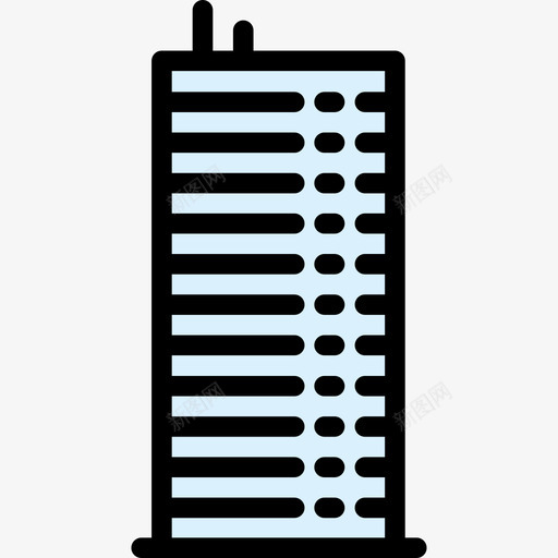 公寓4号楼线性颜色图标svg_新图网 https://ixintu.com 4号楼 公寓 线性颜色
