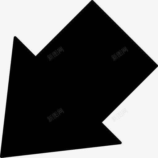对角线箭头指针3实心图标svg_新图网 https://ixintu.com 实心 对角线箭头 指针3
