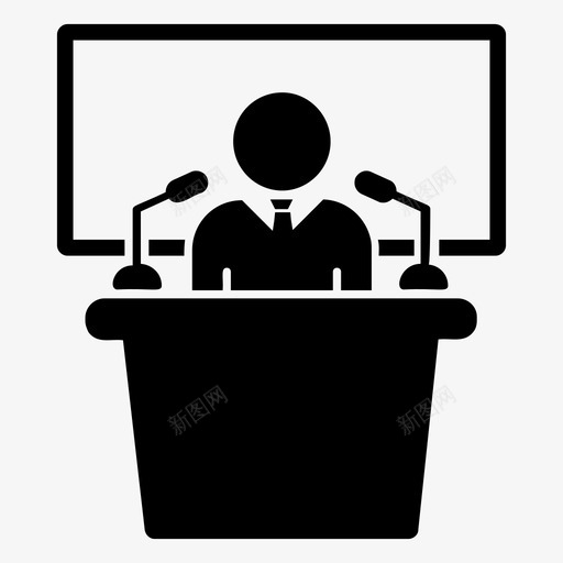 学校演示播音员讲师图标svg_新图网 https://ixintu.com 学校代表 学校字形图标 学校演示 播音员 演讲 讲师