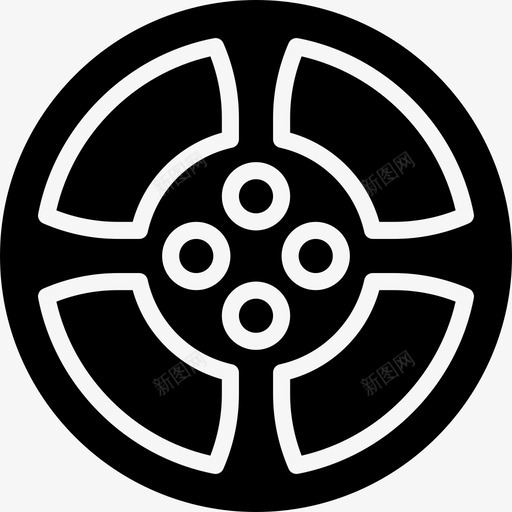 合金车轮汽车零件4填充图标svg_新图网 https://ixintu.com 合金车轮 填充 汽车零件4
