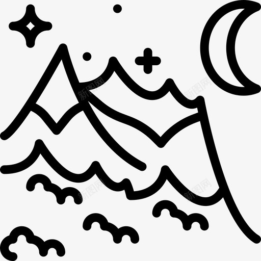 山脉景观28线性图标svg_新图网 https://ixintu.com 山脉 景观28 线性