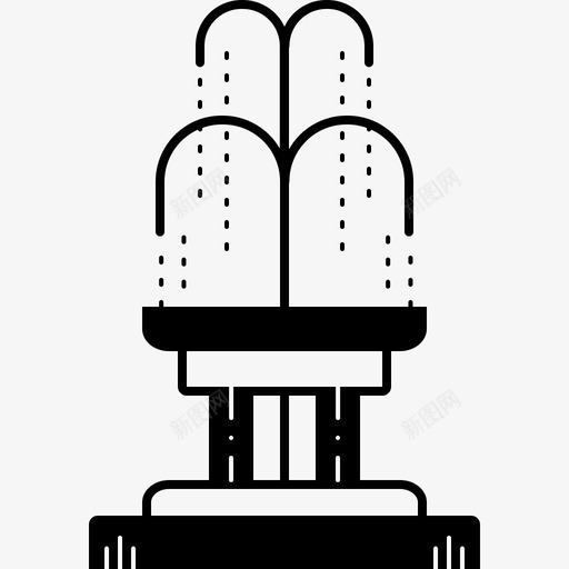 喷泉公园逼真图标svg_新图网 https://ixintu.com 公园 喷泉 喷溅 瀑布 逼真