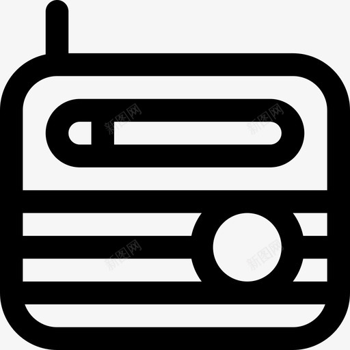 收音机八十年代线性图标svg_新图网 https://ixintu.com 八十年代 收音机 线性