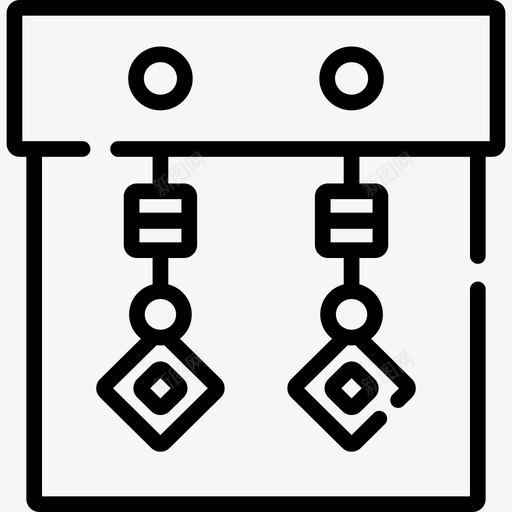 耳环珠宝2直线型图标svg_新图网 https://ixintu.com 珠宝2 直线型 耳环