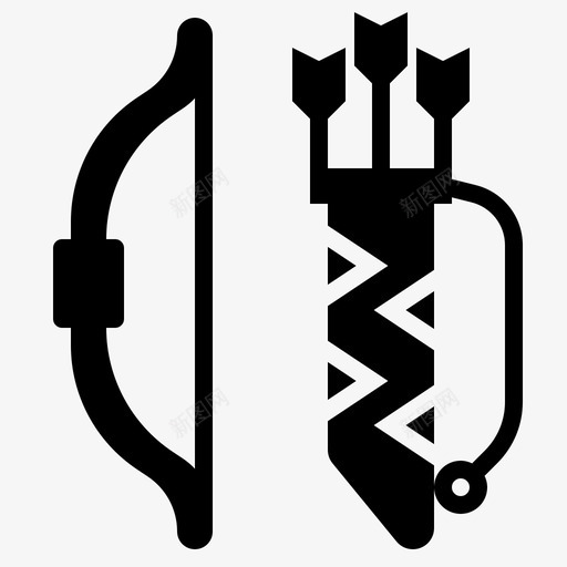弓箭手箭弓图标svg_新图网 https://ixintu.com 北欧海盗铭文 弓 弓箭手 武器 箭