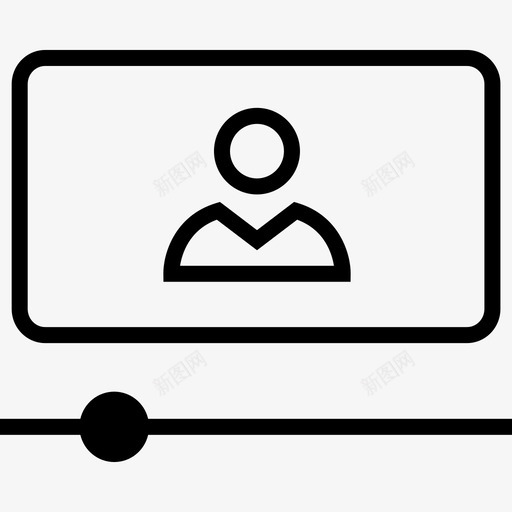 视频播放器线框细线图标svg_新图网 https://ixintu.com 线框 细线 视频播放器