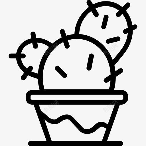 仙人掌花园3直线型图标svg_新图网 https://ixintu.com 仙人掌 直线型 花园3