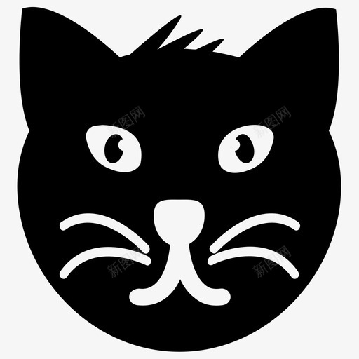 卡通猫卡通动物猫表情图标svg_新图网 https://ixintu.com 卡通动物 卡通猫 可爱卡通 可爱猫脸字形图标 猫脸 猫表情
