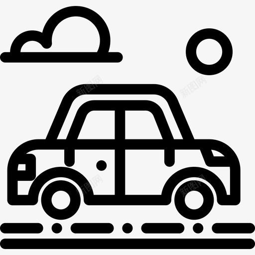汽车城市元素8线性图标svg_新图网 https://ixintu.com 城市元素8 汽车 线性