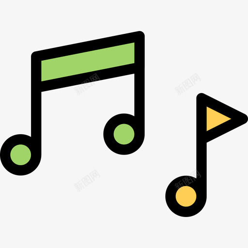 音符音乐5颜色图标svg_新图网 https://ixintu.com 音乐5 音符 颜色
