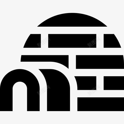 冰屋冬季元素6填充图标svg_新图网 https://ixintu.com 冬季元素6 冰屋 填充