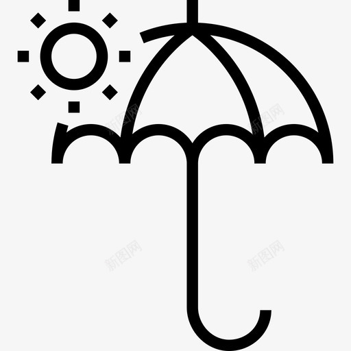 伞22号天气直线型图标svg_新图网 https://ixintu.com 22号天气 伞 直线型