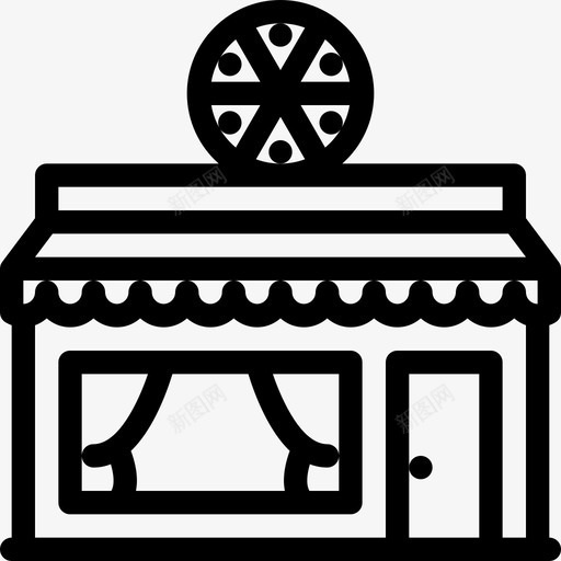 比萨店城市12直线型图标svg_新图网 https://ixintu.com 城市12 比萨店 直线型