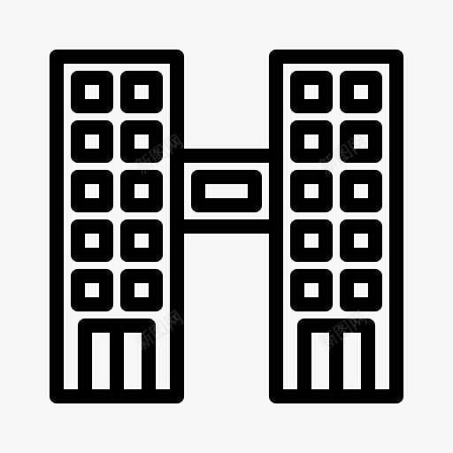 双塔建筑商业图标svg_新图网 https://ixintu.com 双塔 商业 城市 建筑 新加坡