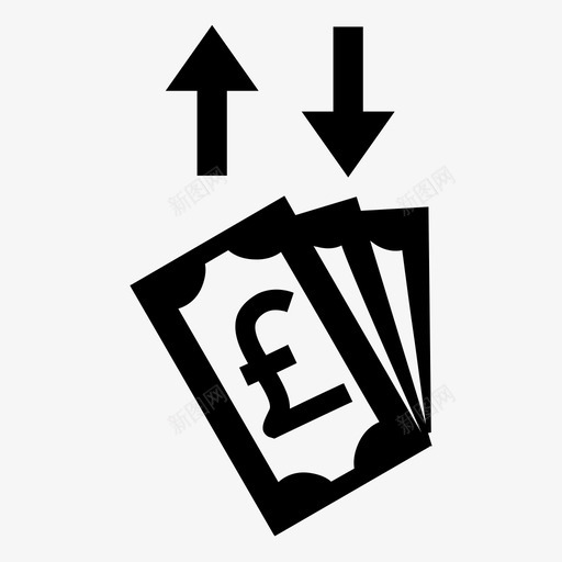资金流现金货币图标svg_新图网 https://ixintu.com 现金 股票价值 英镑 货币 资金流 银行2填充