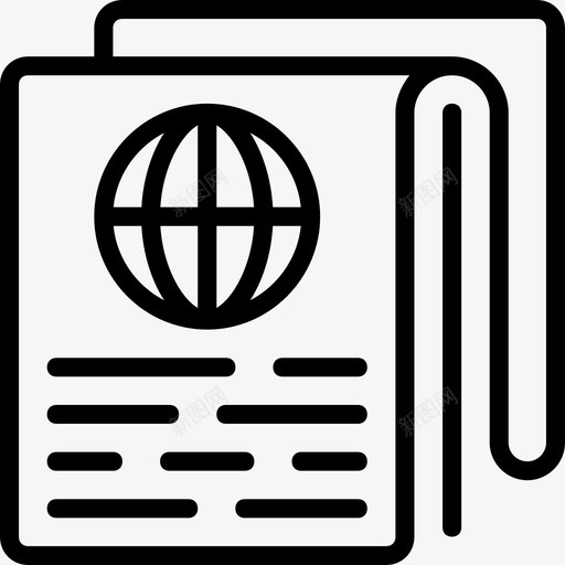 报纸新闻媒体3线性图标svg_新图网 https://ixintu.com 报纸 新闻媒体3 线性