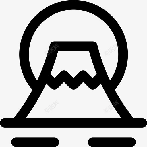 富士山日本12直线图标svg_新图网 https://ixintu.com 富士山 日本12 直线