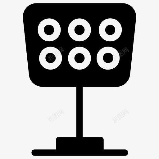 泛光灯强光灯闪光灯图标svg_新图网 https://ixintu.com 体育场灯 强光灯 挂灯 橄榄球字形图标 泛光灯 闪光灯