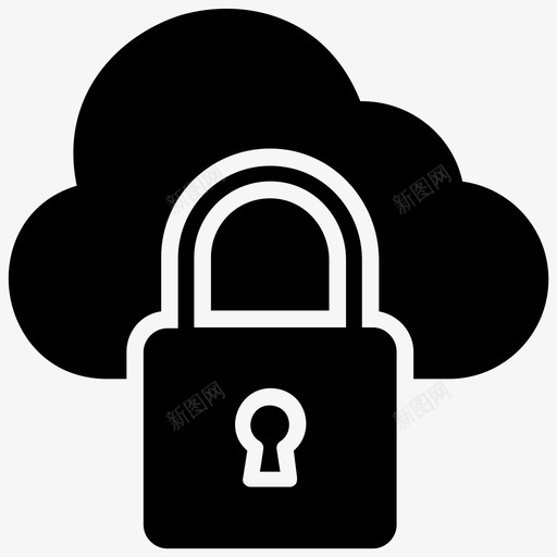 云锁私有数据受保护数据图标svg_新图网 https://ixintu.com 云锁 受保护数据 安全云计算 安全网络 数据组织字形图标 私有数据