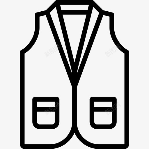 背心衣服22直线型图标svg_新图网 https://ixintu.com 直线型 背心 衣服22