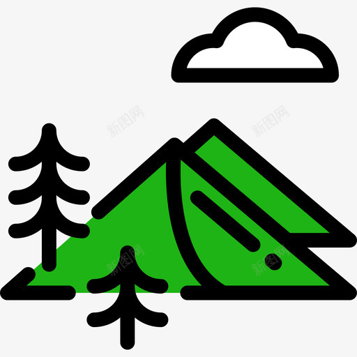 山风景15线颜色图标svg_新图网 https://ixintu.com 山 线颜色 风景15